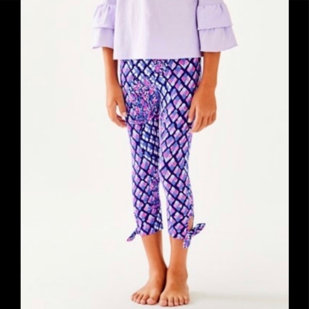 Lilly Pulitzer girls Maia Legging Royal Purple Pop Up Toe In size Large & XL